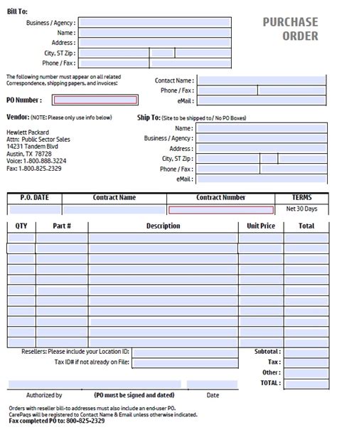 Invoice Template With Po Number