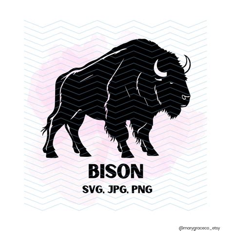 Bison Silhouette, Wild Animal SVG, American Bison, Bison Svg, Bison Clipart, Buffalo Svg, Tattoo ...