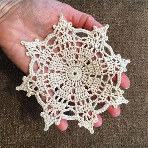 Beige crochet doily Small doilies Coasters Doily Crochet Lace Doily Round Doily Hand Crocheted ...