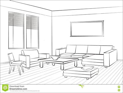 Design Of Living Room Sketch - Living Room : Home Decorating Ideas #G3wZ1AZW8O