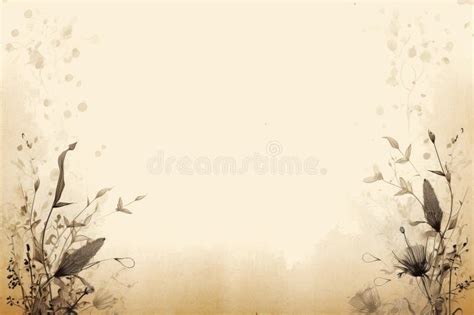 An Old Paper Background with Flowers and Leaves Stock Illustration - Illustration of summer ...