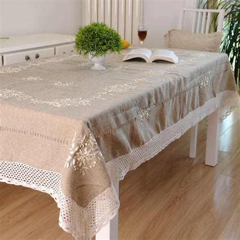 HETAIYIYUAN handmade embroidery table cloth ribbon dining embroidery tablecloth home dining ...