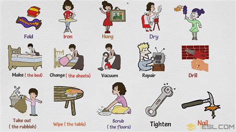 Household Chores Verbs in English • 7ESL