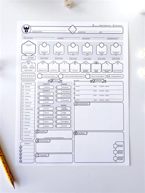 Paladin Custom Character Sheet DnD 5e Printable and | Etsy Tiefling ...