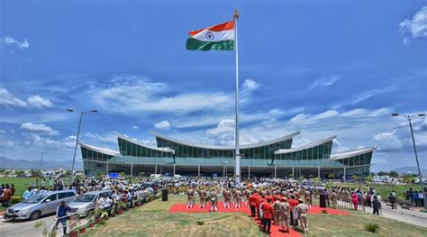 Inaguration of monumental national flag at tirupati airport | Indian ...