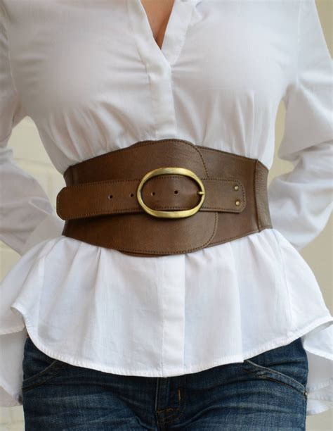 Wide corset belt Leather corset belt Womens leather belt Plus