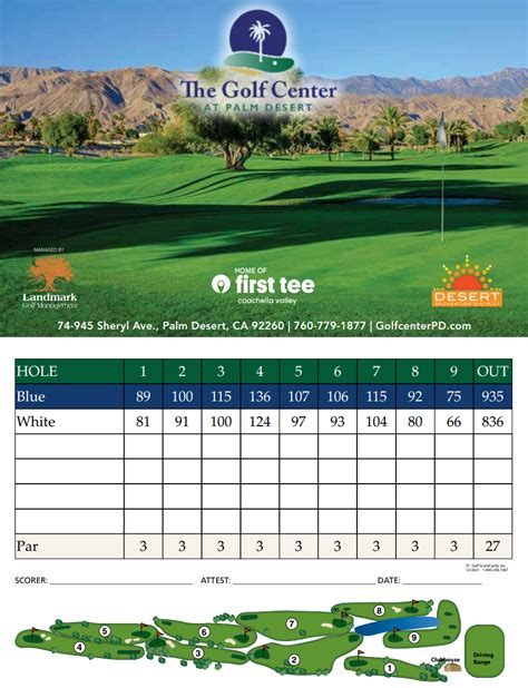 Scorecard - The Golf Center at Palm Desert