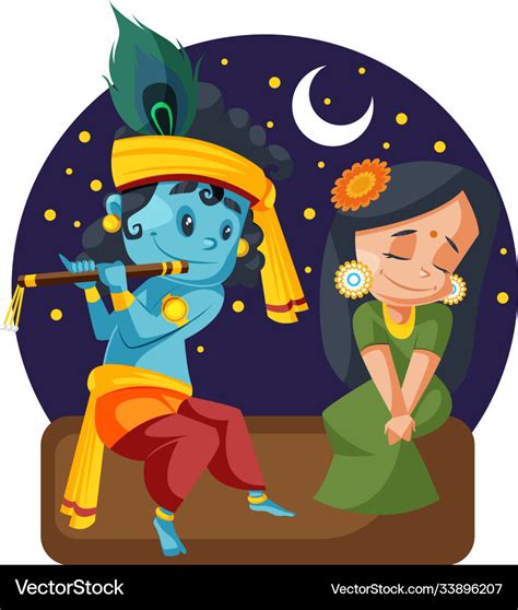 Lord krishna and radha Royalty Free Vector Image