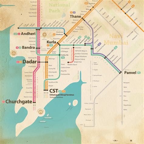 Mumbai Local Train Map | Linear | English | Locals of Mumbai