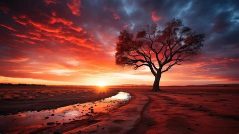 Premium AI Image | Australian Outback Sunset