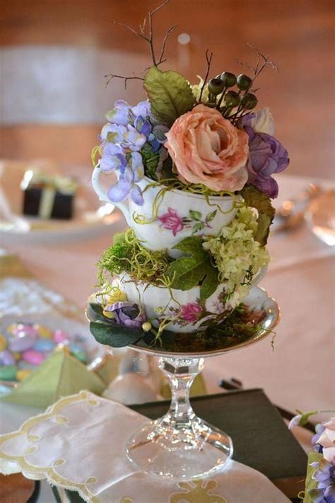 30+ Shabby Chic Tea Cup Centerpieces Decorating Ideas #shabbychictable | Tea party decorations ...