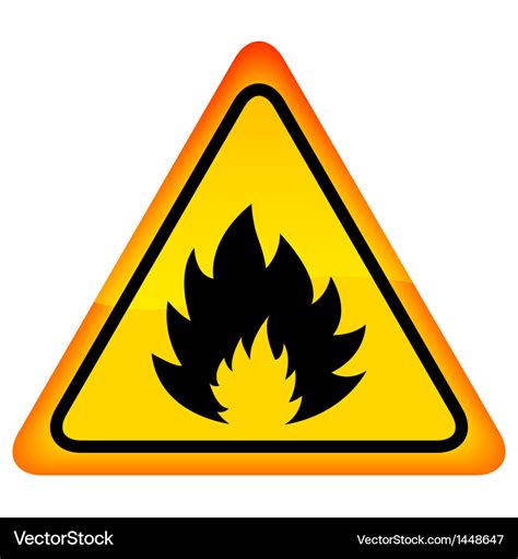 Fire warning sign Royalty Free Vector Image - VectorStock