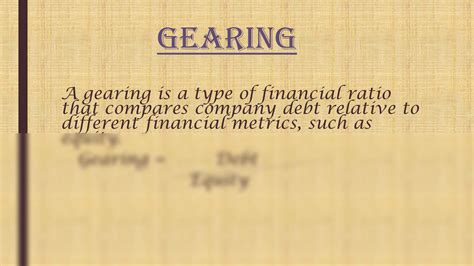 SOLUTION: Meaning of gearing types and advantages - Studypool