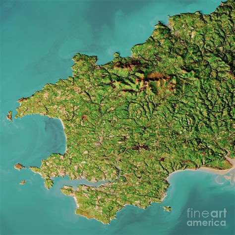 Pembrokeshire Wales Topographic Map Top View Oct 2018 Photograph by ...