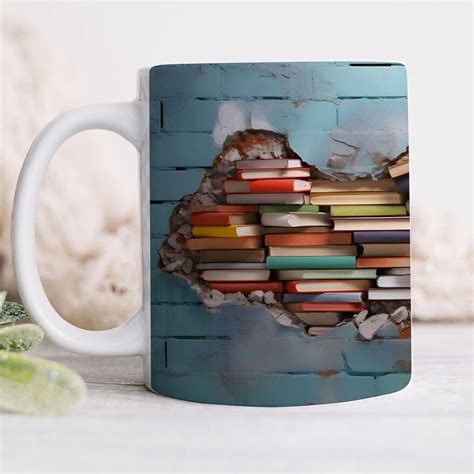 Amazon.com: Book Coffee Mug, 3D Novelty Library Bookshelf Mugs Book ...