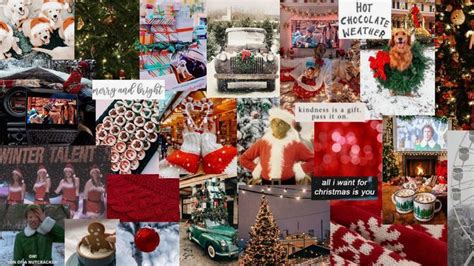 christmas aesthetic computer/laptop collage background | Wallpaper ...