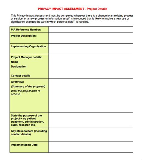 FREE 9+ Sample Impact Assessment Templates in PDF | Excel | MS Word