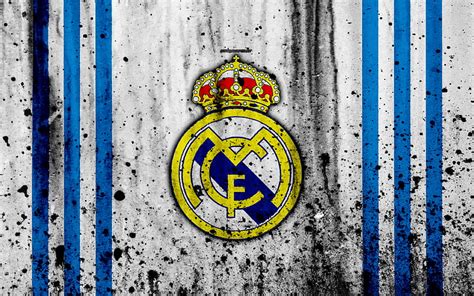 Real Madrid Galacticos, grunge, La Liga, white background, soccer ...