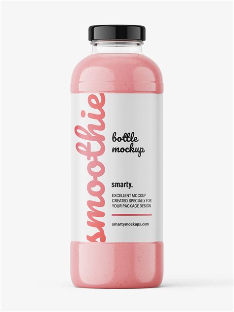 Red smoothie bottle mockup - Smarty Mockups