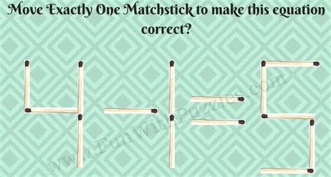 Matchstick Maths Picture Puzzles for Kids with Answers-Fun With Puzzles