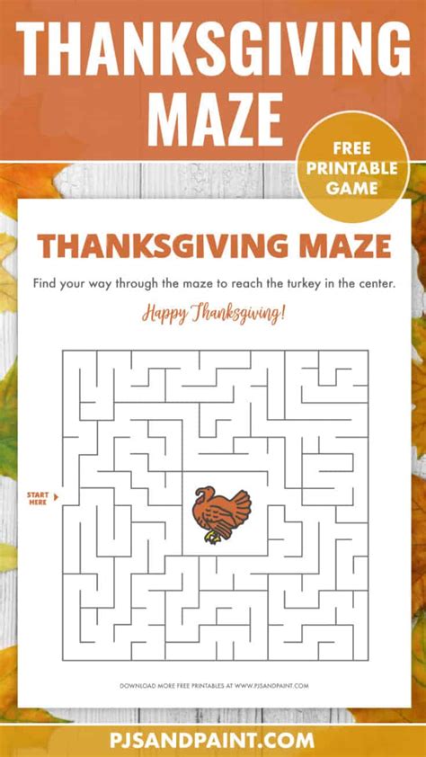 Free Printable Thanksgiving Maze - Thanksgiving Games and Activities