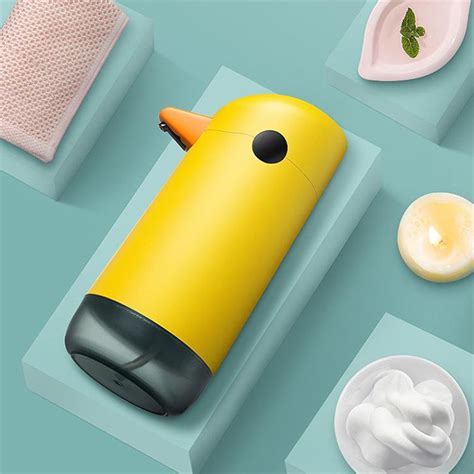 Children Auto Foam Soap Dispenser Little Yellow Duck Smart Sensor Liquid Soap Dispenser ...