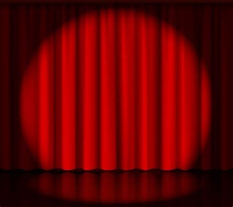 Spotlight on stage curtain | Stage curtains, Red curtains, Theatre curtains