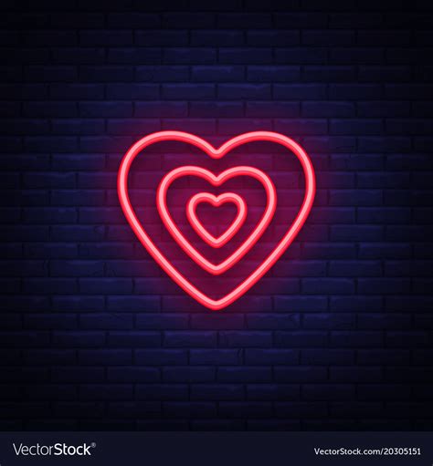 Heart is a neon sign neon icon light symbol web Vector Image