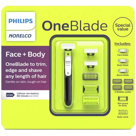 Philips Norelco OneBlade Face + Body Electric Trimmer and Shaver ...