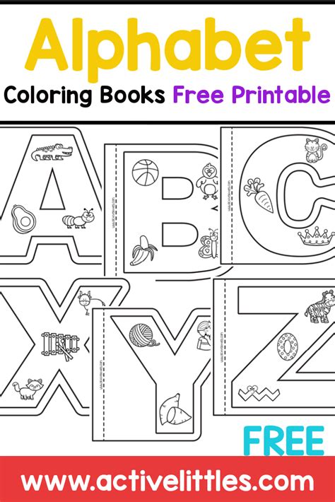 Alphabet Coloring Books Free Printable (Uppercase Version) - Active Littles