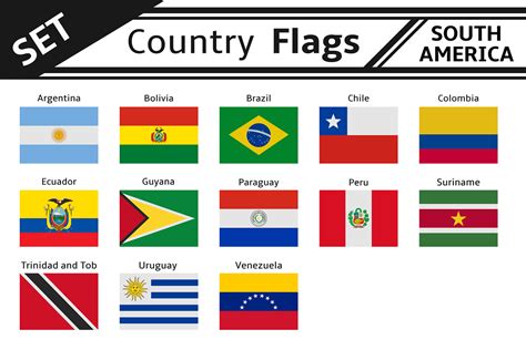 set countries flags south america | Custom-Designed Illustrations ~ Creative Market