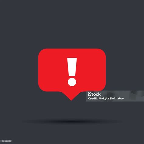 Speech Bubble Red Attention Sign Icon New Message Or Alert ...