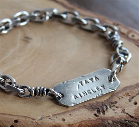 Men's Personalized Silver Bracelet Men's Custom