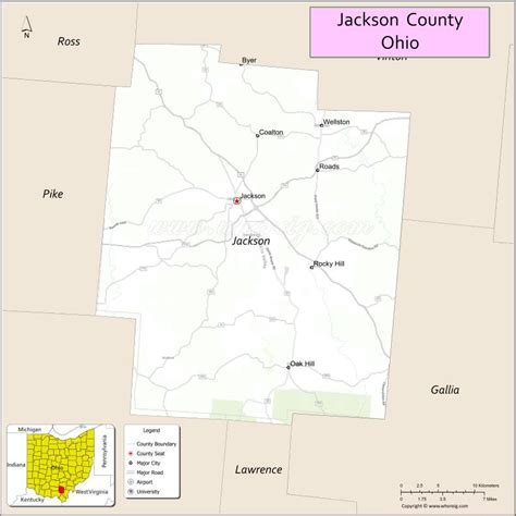 Map of Jackson County, Ohio - Where is Located, Cities, Population ...