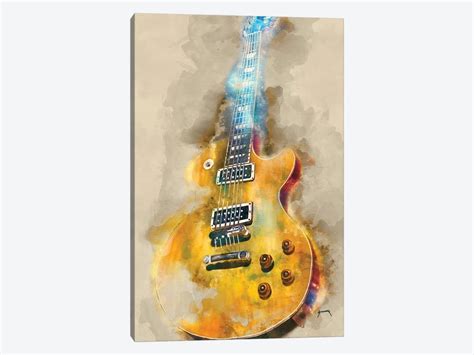 Vintage Electric Guitar Canvas Wall Art by Pop Cult Posters | iCanvas