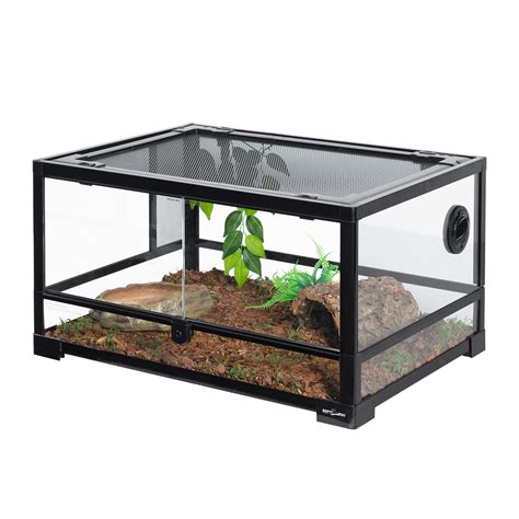 Buy REPTI ZOO Full Glass 20 Gallon Reptile Tank, Front Opening Reptile ...