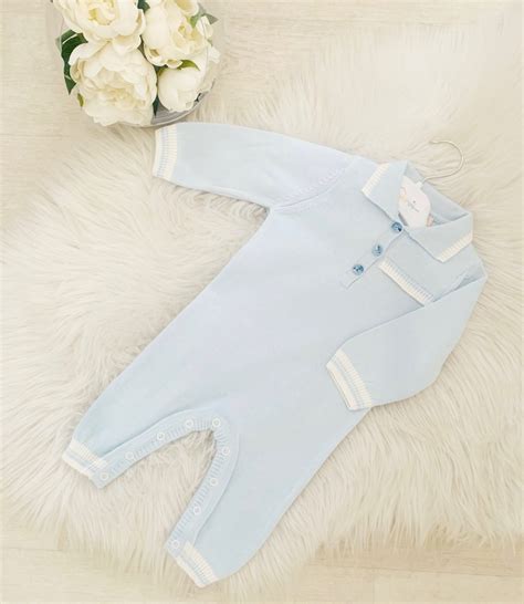 Baby Boys Blue & Ivory Onesie | Bumpalumpa.com