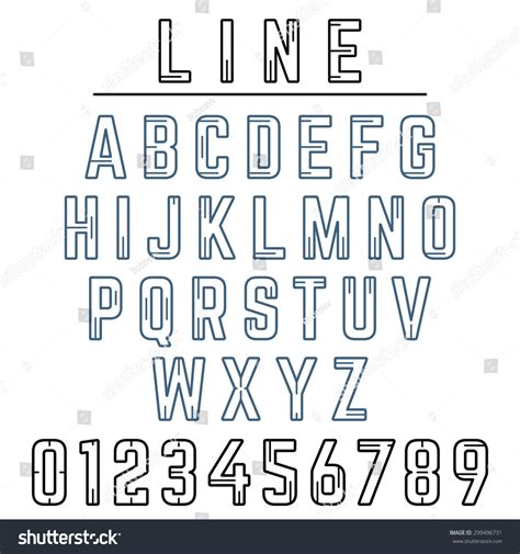 Alphabet Line Design Font Letters Numbers Stock Vector (Royalty Free ...