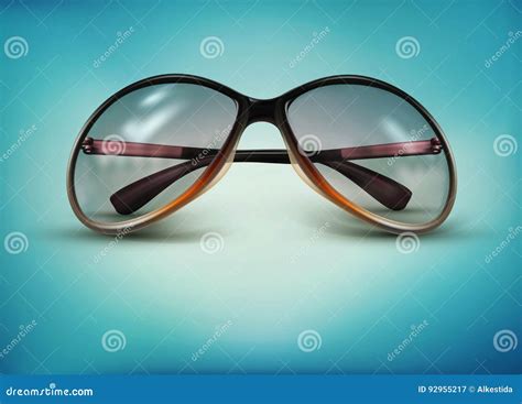 Vector Sunglasses on a Blue Background Stock Illustration ...