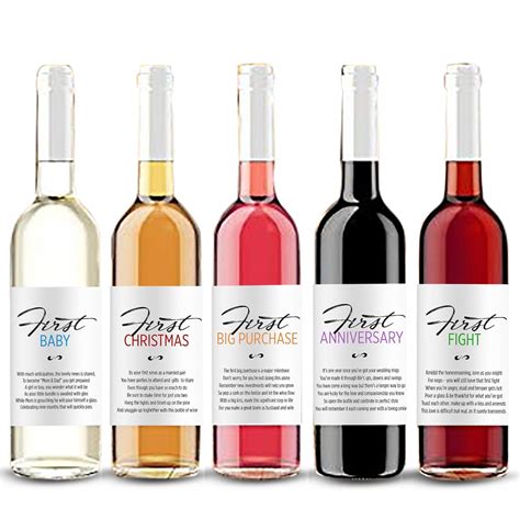 Buy "FIRST" Wine Labels for Wedding & Newlywed Gifts, Wine Stickers ...