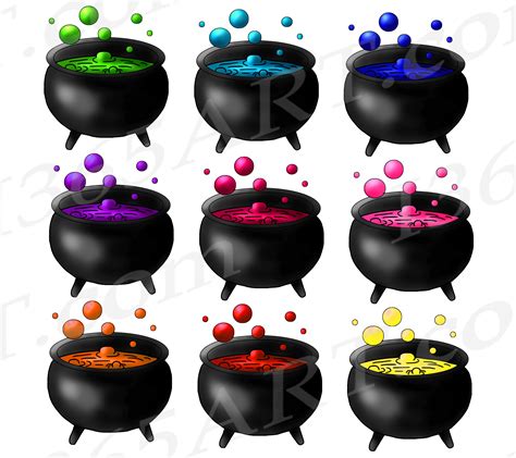 Witch Cauldron Clipart, Halloween Planner Sticker Graphics - I 365 Art