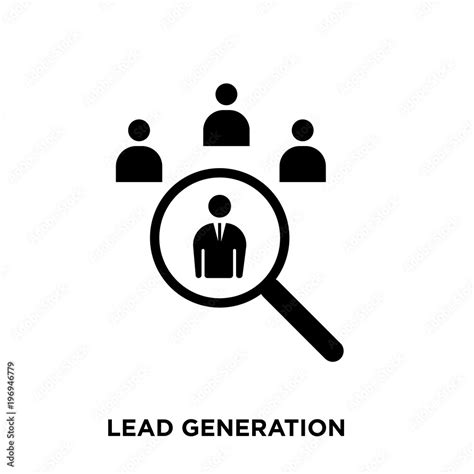 lead generation icon on white background, in black, vector icon ...