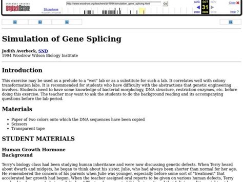 Simulation of Gene Splicing Lesson Plan for 10th - 12th Grade | Lesson Planet