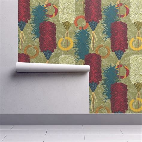 HAWAIIAN FEATHERWORK KAHILI Wallpaper | Spoonflower