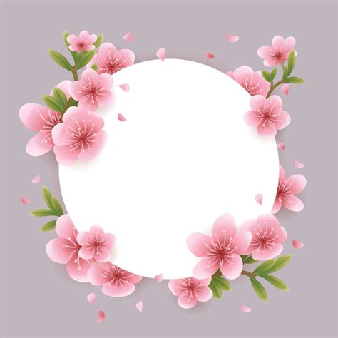 Cherry Blossom Template Border With Branch 1978352 Vector Art at Vecteezy