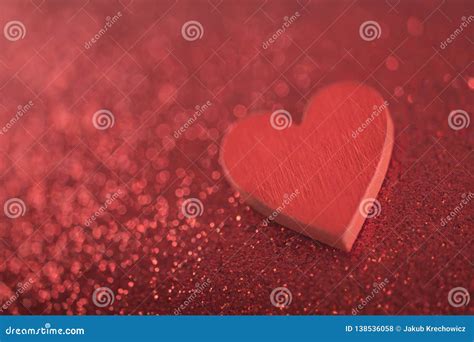 Red Heart on Glitter Background Stock Photo - Image of card, invitation ...