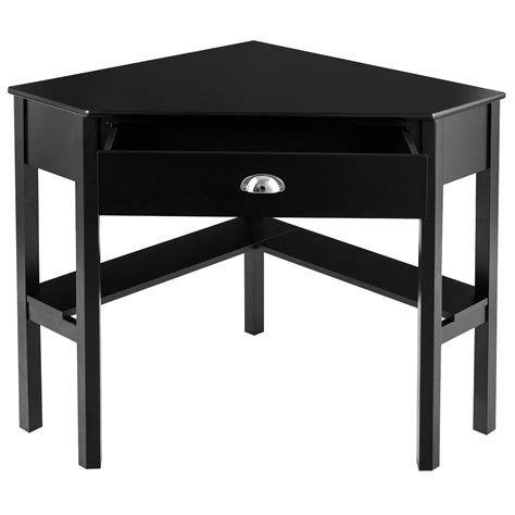 Topbuy Corner Computer DeskTable Wood Workstation Black - Walmart.com