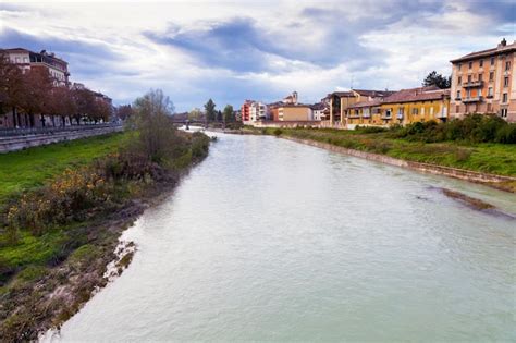 Premium Photo | View of bridge through parma river italy