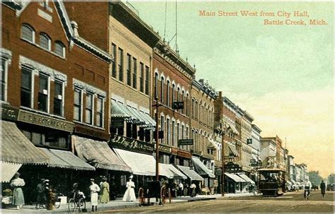 Battle Creek, Michigan 1900 | Battle creek, Main street usa, Michigan