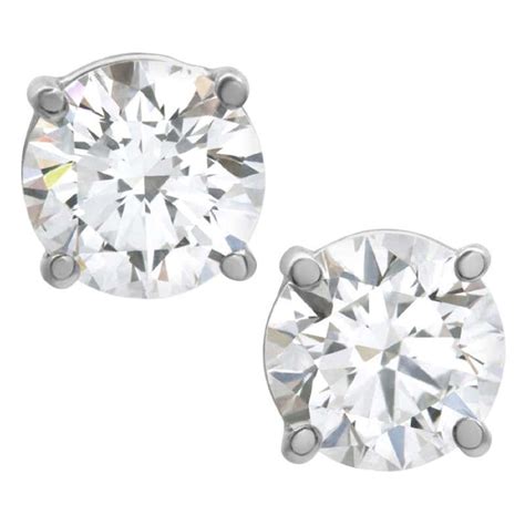 GIA Certified 4 Carat Diamond Studs For Sale at 1stDibs